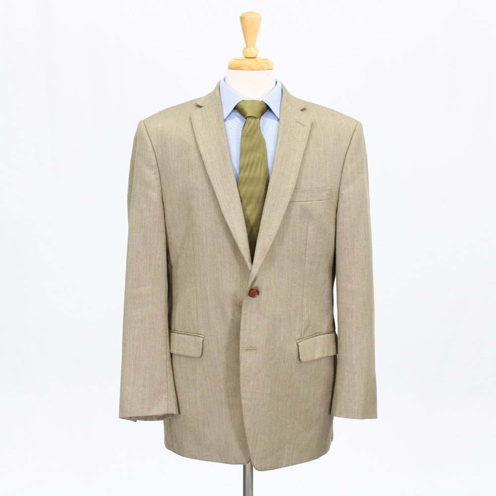 Ralph Lauren 44l Brown Solid 2-Button Sport Coat Blazer Jacket B747